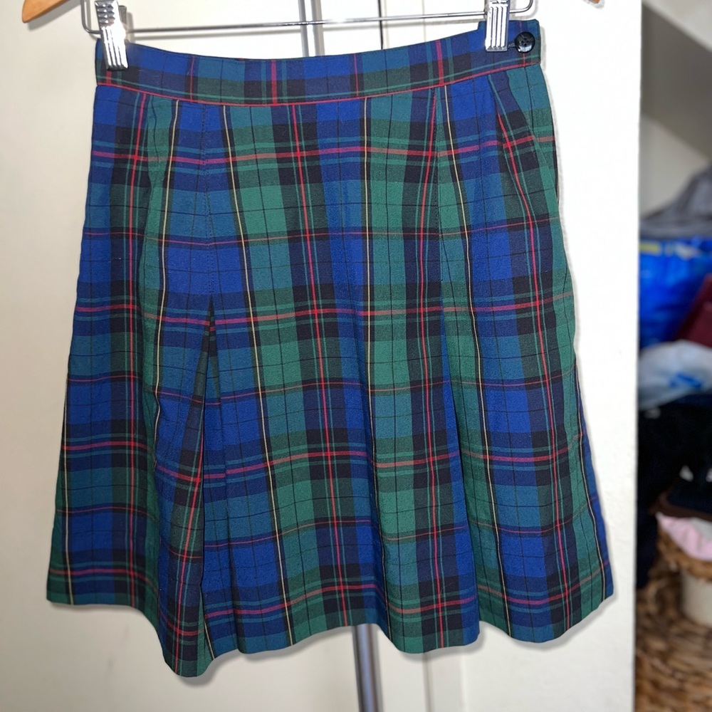 HIGH WAISTED PLAID SCHOOL SKIRT